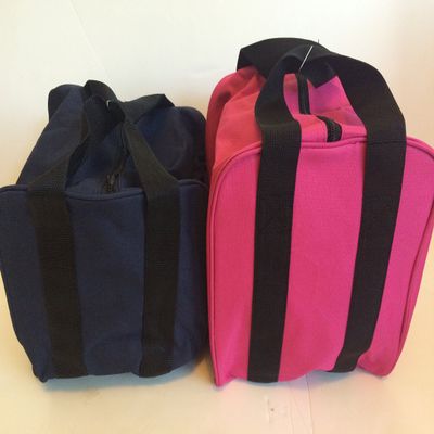BuyBocceBalls Listing - Unique Package - - Pack of 2 Extra Heavy Duty Nylon Bocce Bags - Blue with Black Handles and Pink with Black Handles
