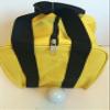 BuyBocceBalls Unique Bocce Accessories Package - Heavy Duty Nylon Bocce Bag (Yellow with Black Handles) and Official Tournament-Grade White 60mm Pallino view 1