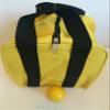 BuyBocceBalls Unique Bocce Accessories Package - Heavy Duty Nylon Bocce Bag (Yellow with Black Handles) and Official Tournament-Grade Yellow 60mm Pallino view 1