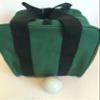 BuyBocceBalls Unique Bocce Accessories Package - Heavy Duty Nylon Bocce Bag (Green with Black Handles) and Official Tournament-Grade White 60mm Pallino view 1