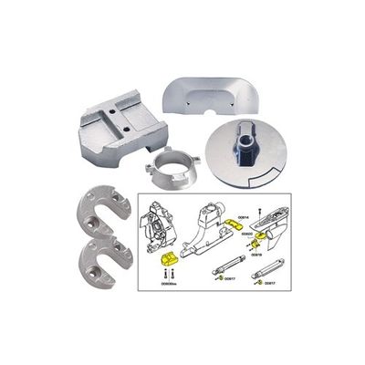 Tecnoseal Anode Kit w/Hardware - Mercury Alpha 1 Gen 2 - Magnesium Marine , Boating Equipment