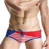 SEOBEAN Mens Low Rise Sexy Sport Swimwear Trunk Boxer Brief (S(25-27"), 2830 Red Stripe) view 1