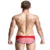 SEOBEAN Mens Low Rise Sexy Sport Swimwear Trunk Boxer Brief (S(25-27"), 2830 Red Stripe) view 3