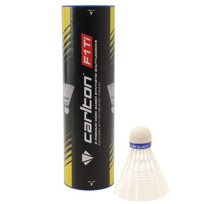 Carlton F1 -Ti Medium Speed Shuttlecocks, (Tube Of 6) , White