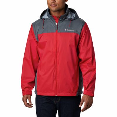 Columbia Men's Glennaker Lake Rain Jacket, Mountain Red/Graphite, 3X