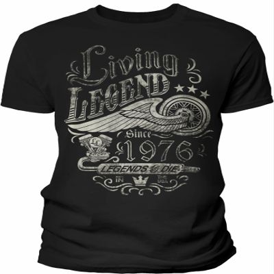 50th Birthday Gift Shirt for Men - Living Legend 1976 Legends Never Die - F/Black-4X