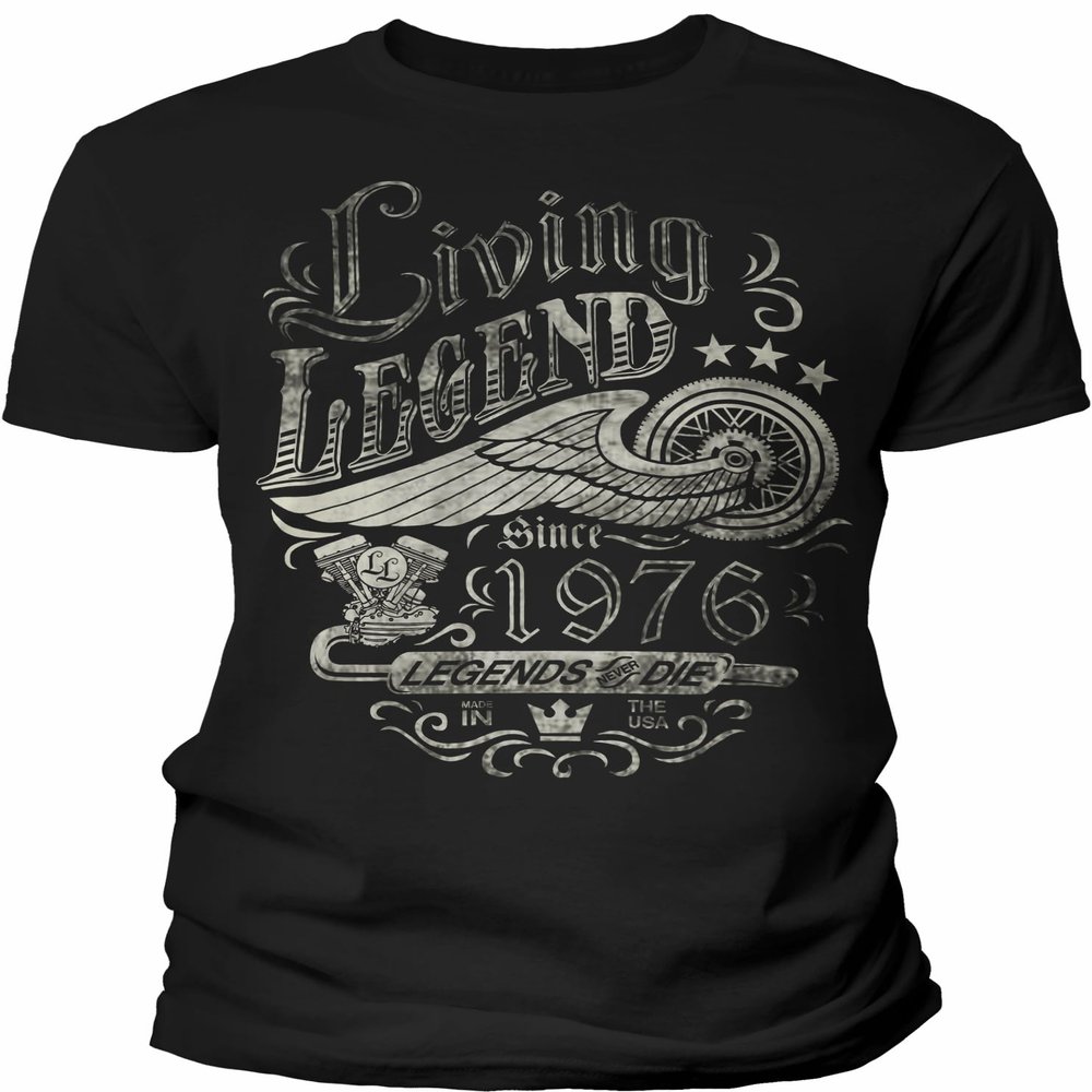 50th Birthday Gift Shirt for Men - Living Legend 1976 Legends Never Die - F/Black-4X