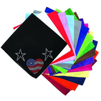 Dog in the Closet, Patriotic Heart with Stars - Rhinestone Dog Bandana - Choice of Color