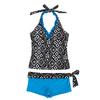 FEESHOW Kids Girls 2 Piece Tankini Swimsuit Bathing Suit Halter Top with Boyshort Swimwear Set Halter Blue 9-10 view 1