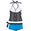 FEESHOW Kids Girls 2 Piece Tankini Swimsuit Bathing Suit Halter Top with Boyshort Swimwear Set Halter Blue 9-10 view 2