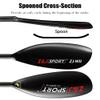 Z&J SPORT Adjustable Kayak Wing Paddle Oval Shaft, Matte Carbon Lightweight 2-Piece Kayak Paddle for Surfski, Racing Kayak, Touring Kayak with Paddle Bag (205cm-215cm, WI) view 2