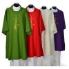 Eucharistic Dalmatic with Cross, Ear of Wheat and Flame 100% Polyester, RedRed view 1