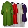 Eucharistic Dalmatic with Cross, Ear of Wheat and Flame 100% Polyester, RedRed view 2