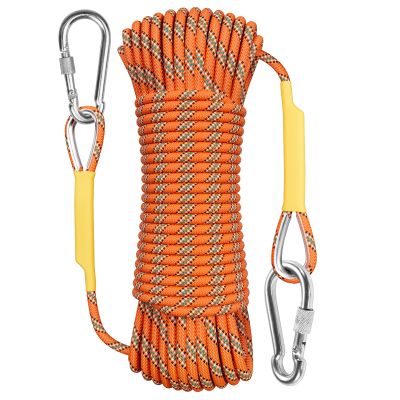 X XBEN Outdoor Climbing Rope 50M (160ft) Rock Climbing Rope, Escape Rope Climbing Equipment Fire Rescue Parachute Rope (160 Foot) - Orange