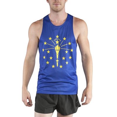 B.O.A BOA Mens Patriot Print Running Singlet (2610P) (Indiana, Large)
