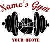 Customized Gym Decal w/Name & Quote- Vinyl Decal (36"x30", Dark Pink/White) view 1