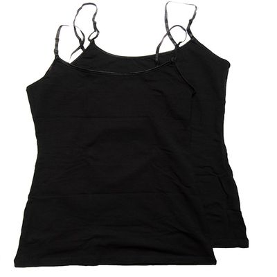 Active Basic Women's Basic Casual Plain Camisole Cami Top Tank Junior and Plus Sizes Black 3XL
