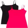 Active Basic Junior Women's Casual Plain Layering Camisole Cami Top Tank - 2 Pack Bk, Fsc, 3XL view 1