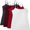 Active Basic Women's Basic Casual Plain Camisole Cami Top Tank Junior and Plus Sizes - 4 Pack Pack Deal view 1