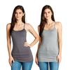 Active Basic Women's Basic Casual Plain Camisole Cami Top Tank Junior and Plus Sizes view 1
