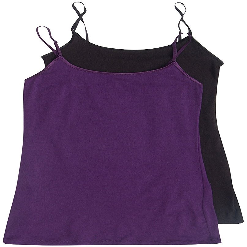 Active Basic Women's Basic Casual Plain Camisole Cami Top Tank Junior and Plus Sizes