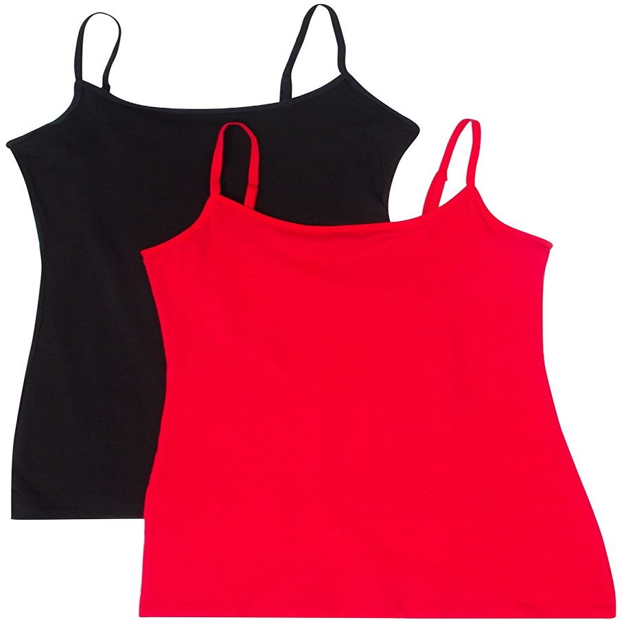 Active Basic Women's Basic Casual Plain Camisole Cami Top Tank Junior and Plus Sizes