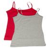 Active Basic Junior Women's Casual Plain Layering Camisole Cami Top Tank - 2 Pack H Gray, Red, 3XL view 1