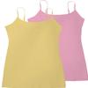 Active Basic Junior Women's Casual Plain Layering Camisole Cami Top Tank - 2 Pack YLW Pink, 3XL view 1