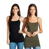 Active Basic Women's Basic Casual Plain Camisole Cami Top Tank Junior and Plus Sizes view 1