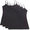 Active Basic Junior Women's Casual Plain Layering Camisole Cami Top Tank - 4 Pack Bk Bk Bk Bk, 2XL view 1