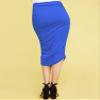 MBJ WB1147 Womens Elegant High Waist Pencil Skirt with Side Shirring L Royal_Brite view 3