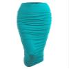 MBJ WB1147 Womens Elegant High Waist Pencil Skirt with Side Shirring XXL Jade view 1