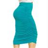 MBJ WB1147 Womens Elegant High Waist Pencil Skirt with Side Shirring XXL Jade view 2