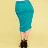 MBJ WB1147 Womens Elegant High Waist Pencil Skirt with Side Shirring XXL Jade view 3