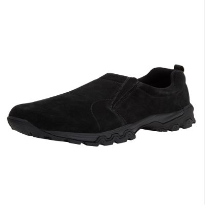 KingSize Men's Suede Slip-On Shoes - 13 W, Black