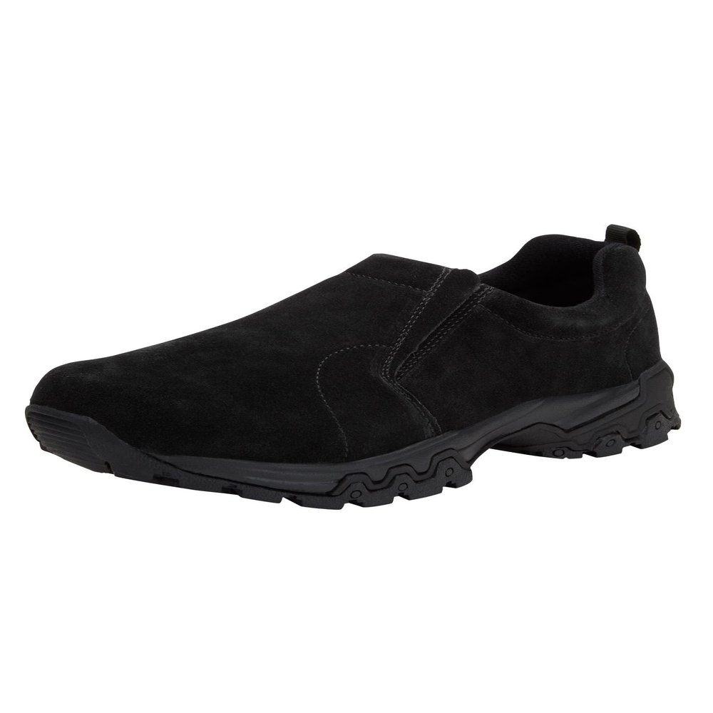 KingSize Men's Suede Slip-On Shoes - 13 W, Black