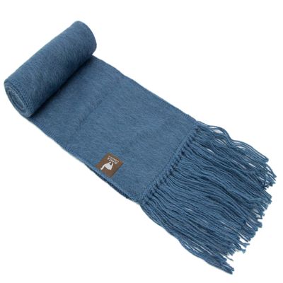 Alpaca Narrow Scarf 56"L x 5"W (Steel Blue)