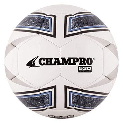 Champro "Fire Hand Stitched Soccer Ball, White/Electric Blue, Size 3