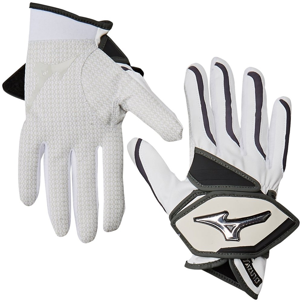 Mizuno Nighthawk Fastpitch Batting Gloves, White/Black, XX-Large