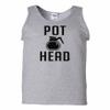 Pot Head Tank Top Funny Coffee Lover Gift Morning Brew Workout Cappuccino Wine Grey Small view 1
