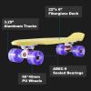 Mini Cruiser Skateboard for Kids, Beginners, and Adults - Lightweight and Portable 22 Inch Skateoard for Easy Riding - Supports Up to 300 lbs (Yellow/Purple) view 2