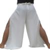 RaanPahMuang Brand Geometric Thick Textured Silk Drive in Wrap Pants, Medium, Cream view 2