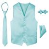 Spring Notion Boys' 4-Piece Satin Tuxedo Vest Set 3T Aqua view 1