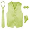 Spring Notion Boys' 4-Piece Satin Tuxedo Vest Set 3T Lime view 1
