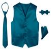 Spring Notion Boys' 4-Piece Satin Tuxedo Vest Set 4T Teal view 1