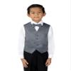 Spring Notion Boys' 4-Piece Satin Tuxedo Vest Set 4T Medium Grey view 3
