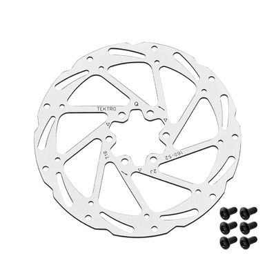 TEKTRO 24 Series Bicycle Disc Brake Rotor For Maximum Control | 180mm Diameter, 6-Bolt Pattern | 1.8mm Thickness