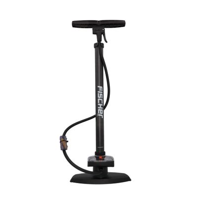 FISCHER 85580 professional floor pump - Black, Dual Head Mini Pump, 11 bars