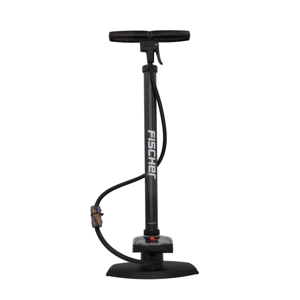 FISCHER 85580 professional floor pump - Black, Dual Head Mini Pump, 11 bars