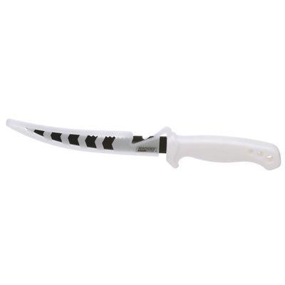 Seachoice Stainless Steel Filet Knife with Locking Sheath, 6 in., White Handle
